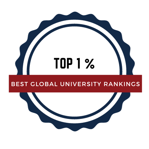 Top 1 % Best global University ranking badge